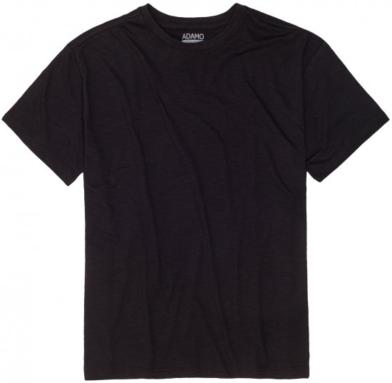 Adamo Kevin Regular fit T-shirt Slub Black - Herren-T-shirts - Herren-T-Shirts in großen Größen