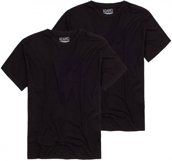 Adamo Kilian Regular fit 2-pack T-shirt Black - Herren-T-shirts - Herren-T-Shirts in großen Größen