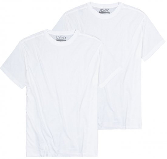 Adamo Kilian Regular fit 2-pack T-shirt White - Herren-T-shirts - Herren-T-Shirts in großen Größen