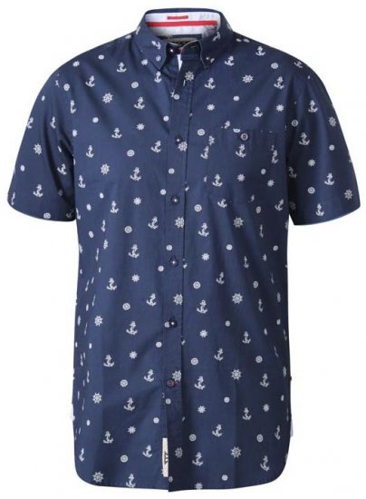 D555 Kirk Short Sleeve Shirt Navy - Herrenhemden - Herrenhemden in großen Größen