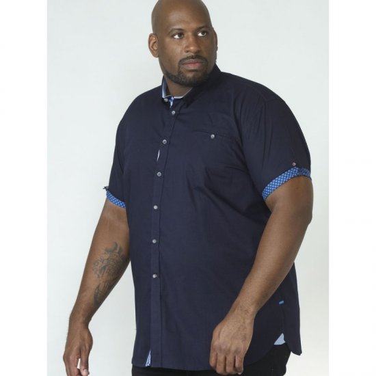 D555 Tim Short Sleeve Shirt Navy - Herrenhemden - Herrenhemden in großen Größen