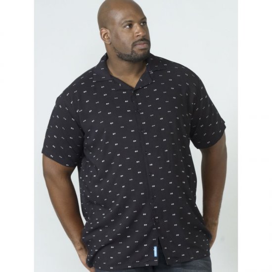 D555 Luciano Bowling Shirt Black - Herrenhemden - Herrenhemden in großen Größen