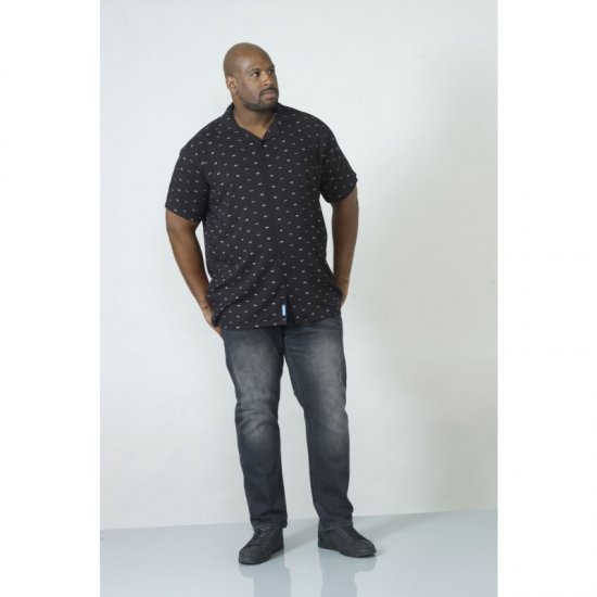 D555 Luciano Bowling Shirt Black - Herrenhemden - Herrenhemden in großen Größen