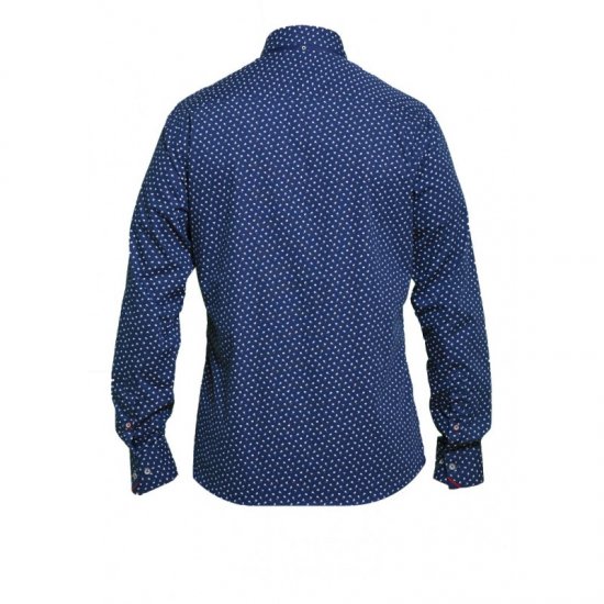 D555 Bainton Long Sleeve Shirt Navy - Herrenhemden - Herrenhemden in großen Größen