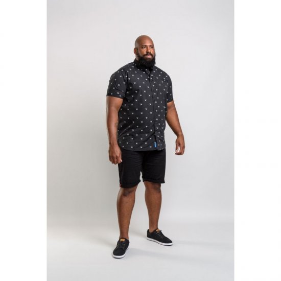 D555 Marley Shirt Black - Herrenhemden - Herrenhemden in großen Größen