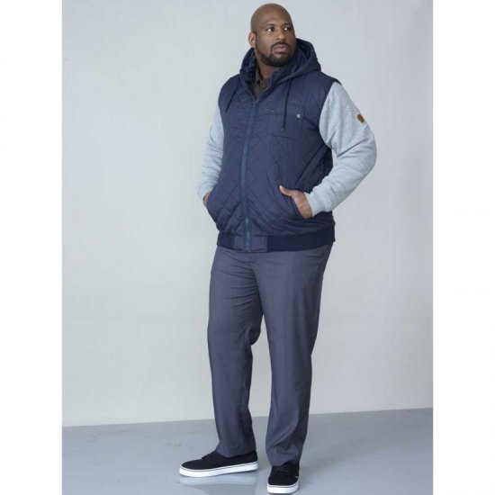 D555 Willie Hooded Quilted Jacket with Fleece sleeves - Herren jacken - Herren Jacken in großen Größen