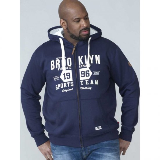 D555 Thurston Full Zip Hoodie Navy - Herren-sweater und -hoodies - Herren-Sweater und -Hoodies in großen Größen