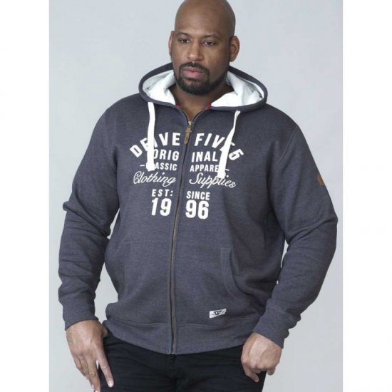 D555 Vadal Full Zip Hoodie Charcoal - Herren-sweater und -hoodies - Herren-Sweater und -Hoodies in großen Größen