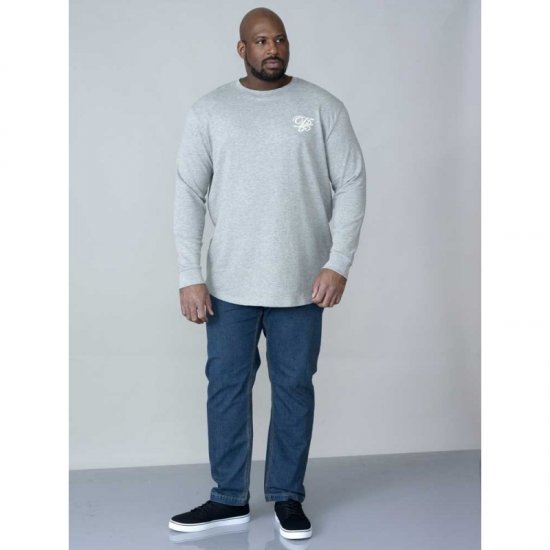 D555 Plato Long Sleeve T-shirt Grey - Herren-T-shirts - Herren-T-Shirts in großen Größen