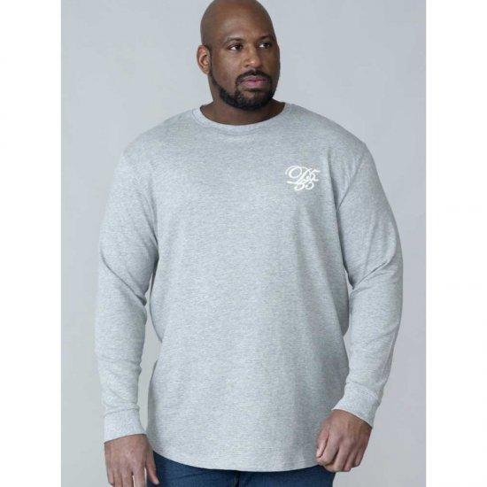 D555 Plato Long Sleeve T-shirt Grey - Herren-T-shirts - Herren-T-Shirts in großen Größen