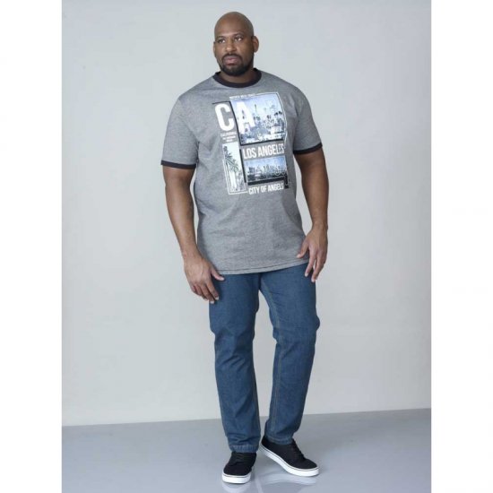 D555 Howie Fine Stripe T-shirt Grey - Herren-T-shirts - Herren-T-Shirts in großen Größen
