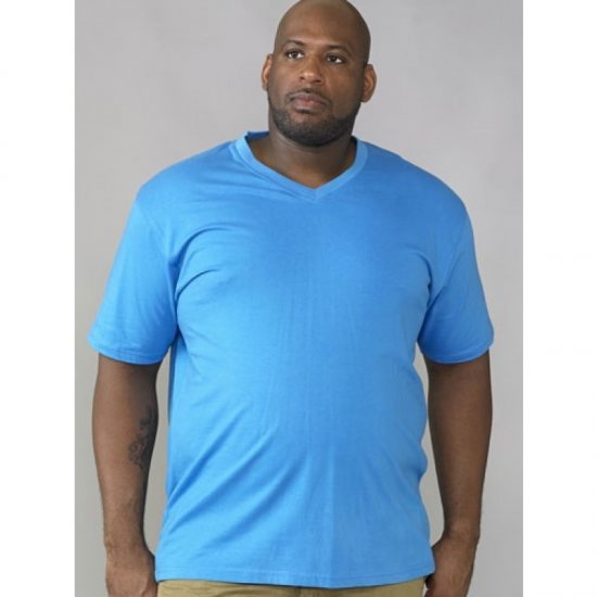 D555 Signature V-Ausschnitt T-shirt Blau - Herren-T-shirts - Herren-T-Shirts in großen Größen
