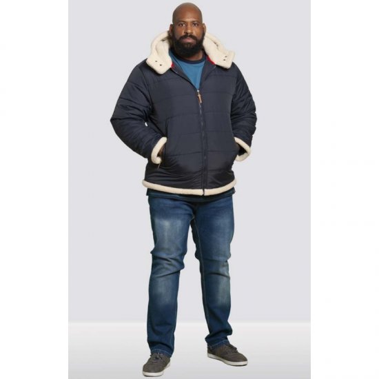 D555 Hudson Hooded Puffer Jacket Navy - Herren jacken - Herren Jacken in großen Größen