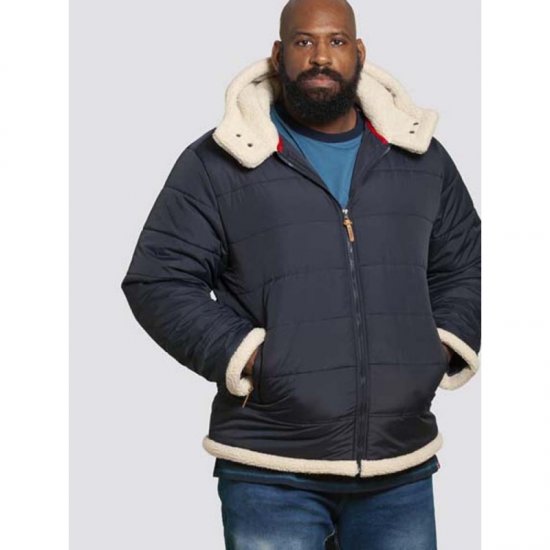D555 Hudson Hooded Puffer Jacket Navy - Herren jacken - Herren Jacken in großen Größen