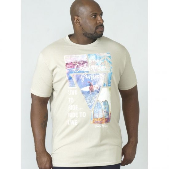 D555 Gordon T-shirt Pale Khaki - Herren-T-shirts - Herren-T-Shirts in großen Größen