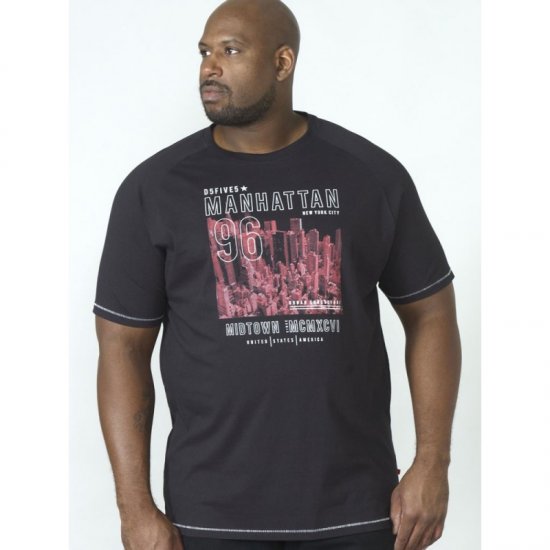 D555 Perry T-shirt Black - Herren-T-shirts - Herren-T-Shirts in großen Größen