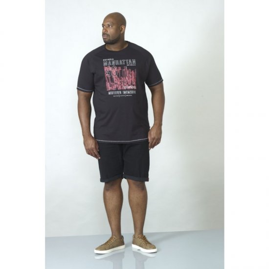 D555 Perry T-shirt Black - Herren-T-shirts - Herren-T-Shirts in großen Größen
