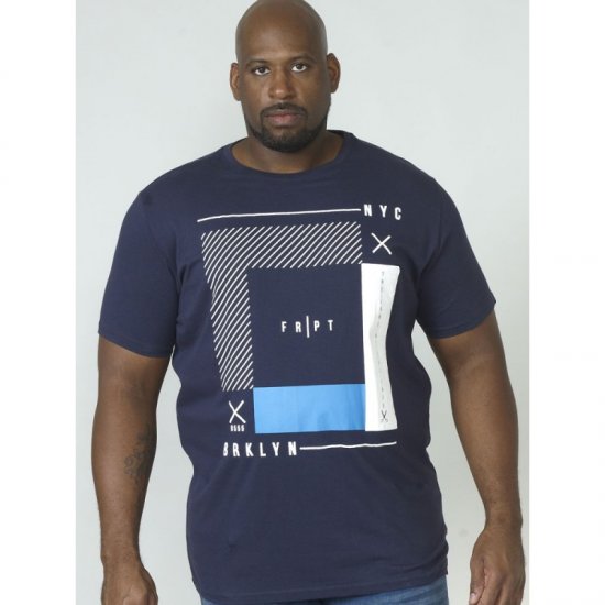 D555 Kenton T-shirt Navy - Herren-T-shirts - Herren-T-Shirts in großen Größen