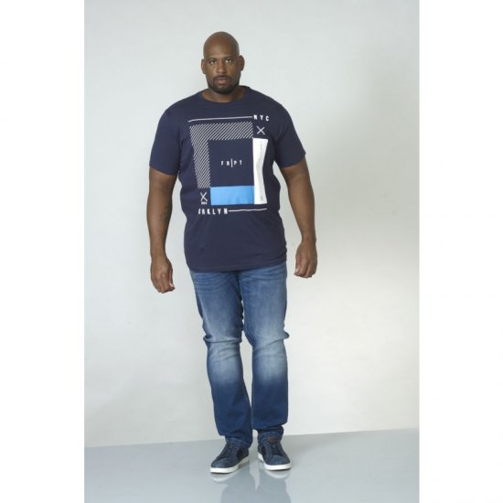 D555 Kenton T-shirt Navy - Herren-T-shirts - Herren-T-Shirts in großen Größen