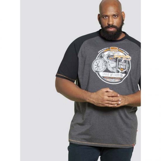 D555 Dallas T-shirt Charcoal - Herren-T-shirts - Herren-T-Shirts in großen Größen