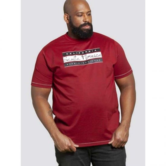 D555 Tempa T-shirt Red - Herren-T-shirts - Herren-T-Shirts in großen Größen