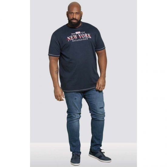 D555 Thornton Embroidery T-shirt Navy - Herren-T-shirts - Herren-T-Shirts in großen Größen