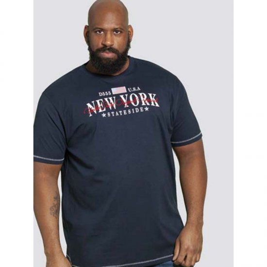 D555 Thornton Embroidery T-shirt Navy - Herren-T-shirts - Herren-T-Shirts in großen Größen