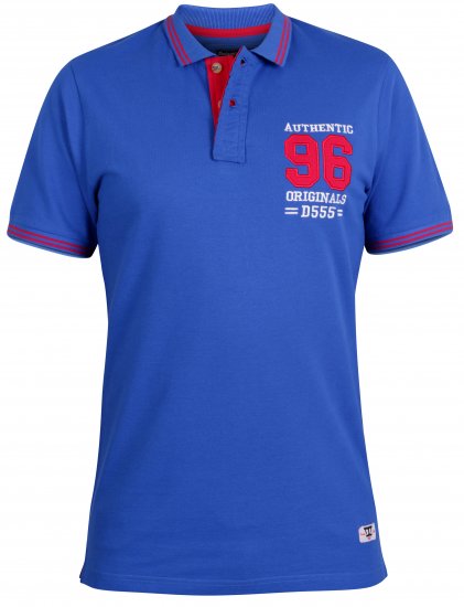 D555 Bartley Pique Polo Shirt Blue - Polo-shirts für herren - Polo-Shirts für Herren in großen Größen