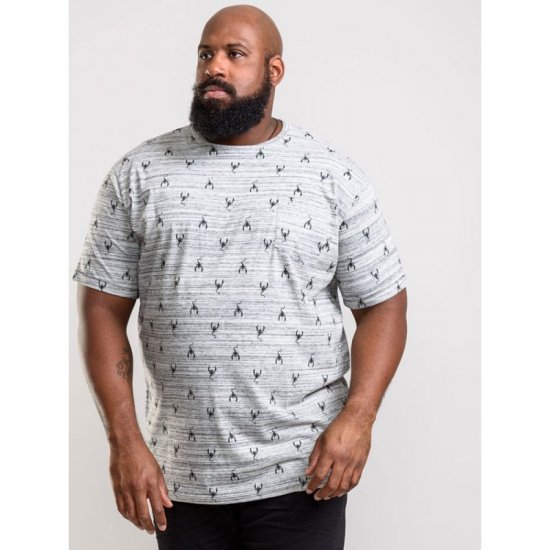 D555 Dario T-shirt Grey - Herren-T-shirts - Herren-T-Shirts in großen Größen