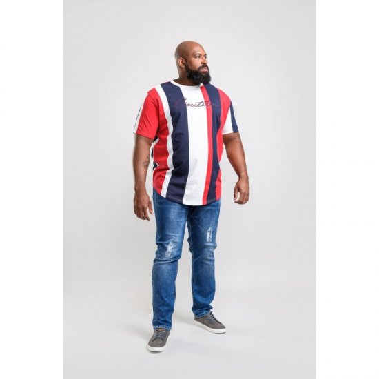 D555 Bancroft T-shirt Red/Navy - Herren-T-shirts - Herren-T-Shirts in großen Größen