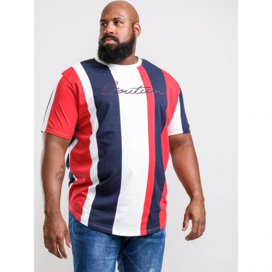 D555 Bancroft T-shirt Red/Navy - Herren-T-shirts - Herren-T-Shirts in großen Größen