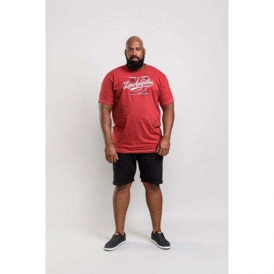 D555 Shelton T-shirt Red - Herren-T-shirts - Herren-T-Shirts in großen Größen
