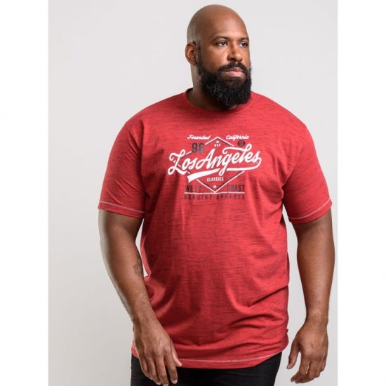 D555 Shelton T-shirt Red - Herren-T-shirts - Herren-T-Shirts in großen Größen