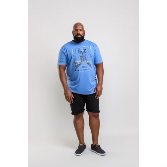 D555 Monty T-shirt Blue - Herren-T-shirts - Herren-T-Shirts in großen Größen