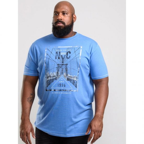 D555 Monty T-shirt Blue - Herren-T-shirts - Herren-T-Shirts in großen Größen