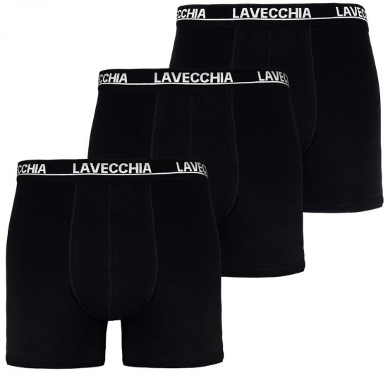 Lavecchia 1020 Boxershorts 3-pack Black - Herrenunterwäsche & bademode - Herrenunterwäsche & Bademode in großen Größen