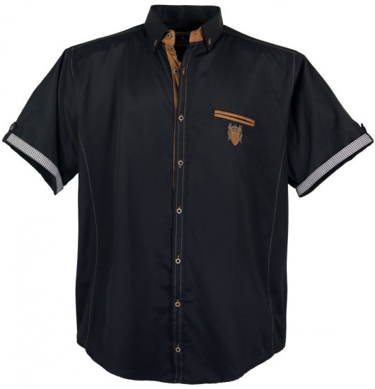 Lavecchia 1128 Short sleeve Shirt Black - Herrenhemden - Herrenhemden in großen Größen