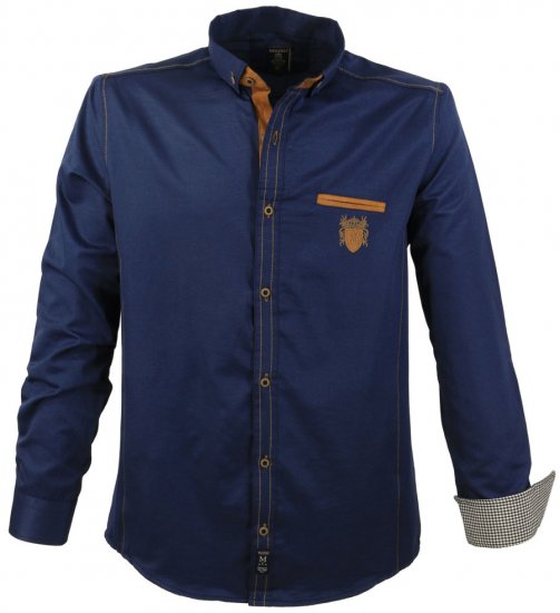 Lavecchia 1980 Long sleeve Shirt Navy Blue - Herrenhemden in großen Größen - Herrenhemden in großen Größen
