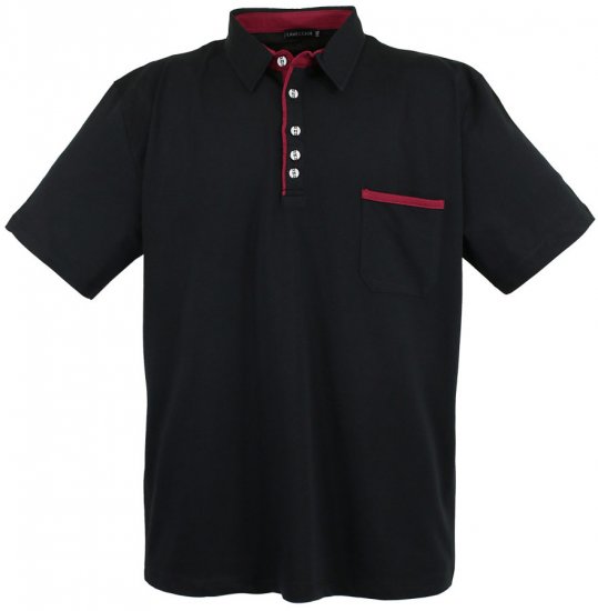 Lavecchia 1701 Jersey Poloshirt Black - Polo-Shirts für Herren in großen Größen - Polo-Shirts für Herren in großen Größen