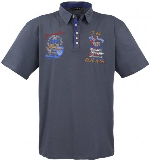 Lavecchia 3101 Printed Jersey Poloshirt Charcoal - Polo-shirts für herren - Polo-Shirts für Herren in großen Größen