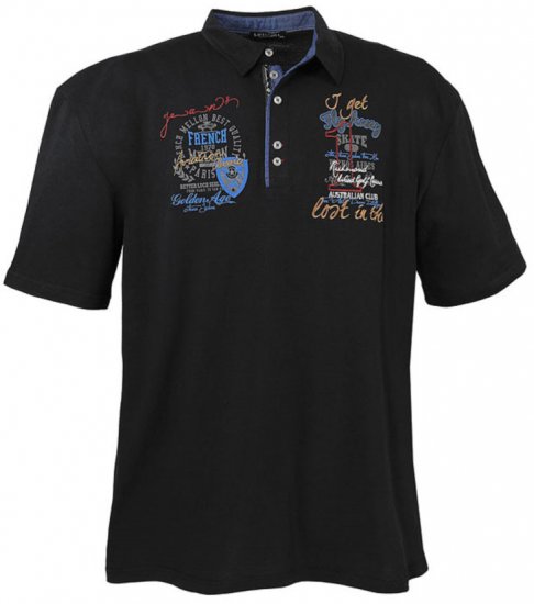 Lavecchia 3101 Printed Jersey Poloshirt Black - Polo-shirts für herren - Polo-Shirts für Herren in großen Größen