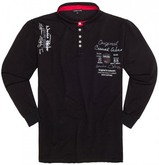 Lavecchia 2025 Printed Sweatshirt with collar Black - Herren-sweater und -hoodies - Herren-Sweater und -Hoodies in großen Größen