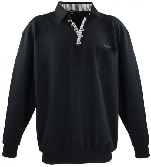 Lavecchia 602 Collar Sweatshirt Black - Herren-sweater und -hoodies - Herren-Sweater und -Hoodies in großen Größen