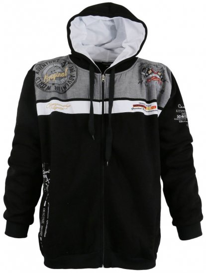 Lavecchia 2022 Printed Zipper Hoodie Black - Herren-sweater und -hoodies - Herren-Sweater und -Hoodies in großen Größen