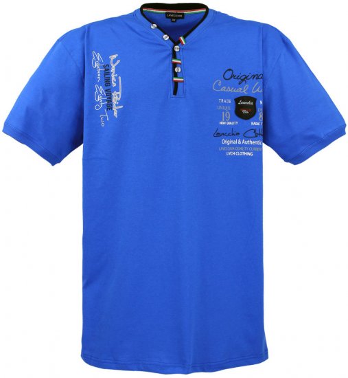 Lavecchia 2042 Printed T-shirt Royal Blue - Herren-T-shirts - Herren-T-Shirts in großen Größen