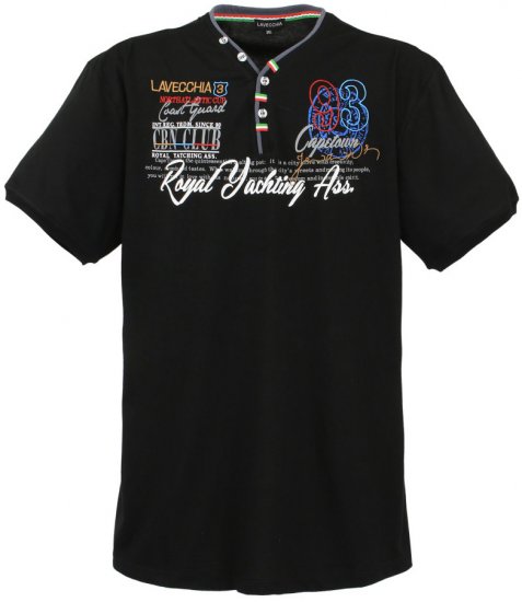 Lavecchia 608 Printed T-shirt Black - Herren-T-shirts - Herren-T-Shirts in großen Größen