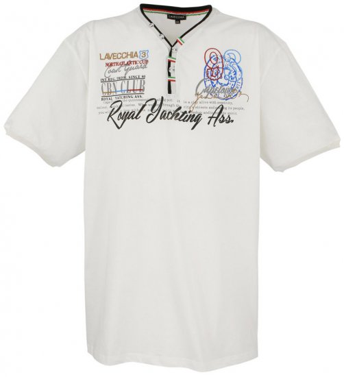 Lavecchia 608 Printed T-shirt Cream White - Herren-T-shirts - Herren-T-Shirts in großen Größen