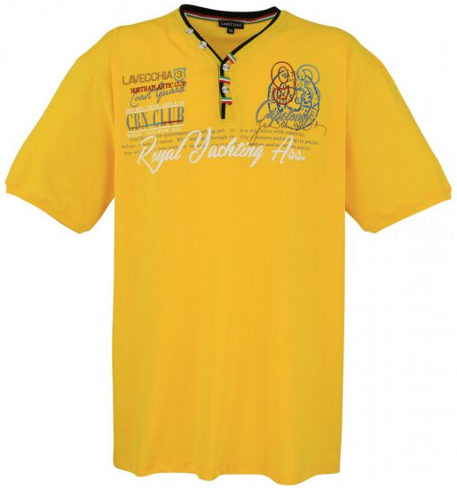 Lavecchia 608 Printed T-shirt Yellow - Herren-T-shirts - Herren-T-Shirts in großen Größen
