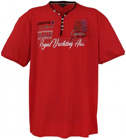 Lavecchia 608 Printed T-shirt Red - Herren-T-shirts - Herren-T-Shirts in großen Größen