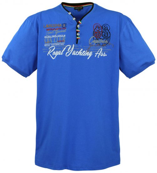 Lavecchia 608 Printed T-shirt Royal Blue - Herren-T-shirts - Herren-T-Shirts in großen Größen